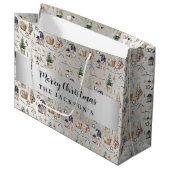 Zilveren kabouters nordic farm Kerstmis Groot Cadeauzakje (Voorkant Gekanteld)