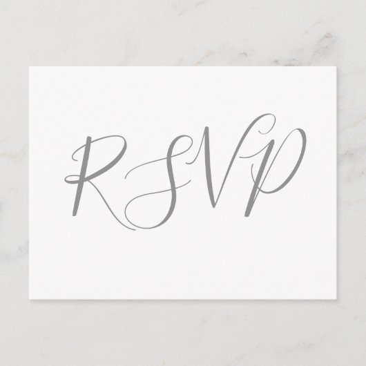 Zilveren kalligrafie bruiloft RSVP briefkaarten (Voorkant)