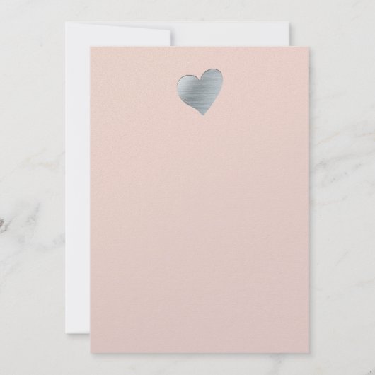 Zilveren Kalligrafie & Hart ~ Trouwdag Dank u Bedankkaart (Achterkant)