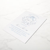 zilveren kam baby jongen Doop Folie Uitnodiging (Gedraaid)