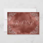  zilveren kaneel roest Waterverf bruiloft RSVP Kaartje (Voorkant)