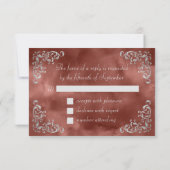  zilveren kaneel roest Waterverf bruiloft RSVP Kaartje (Achterkant)