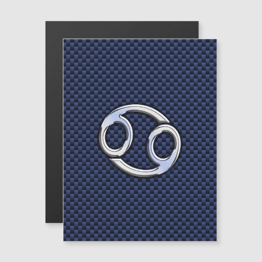 Zilveren Kanker Dierenriem Symbool Navy Koolstofve (Voorkant / Achterkant)