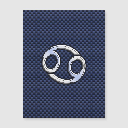 Zilveren Kanker Dierenriem Symbool Navy Koolstofve (Voorkant)