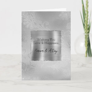 Zilveren Kant Bloemen Kaart