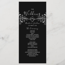 Zilveren Kant Elegant Zwart Programmakaart