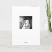 Zilveren kant en  rode damast feestdagen kaart (Achterkant)