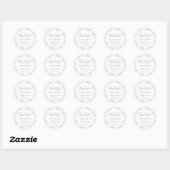 Zilveren Kant en Saliegroen Bruidsdouche Bedankt Ronde Sticker (Vel)