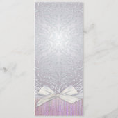 Zilveren kant lint lavendel pastel bruiloft menu (Achterkant)