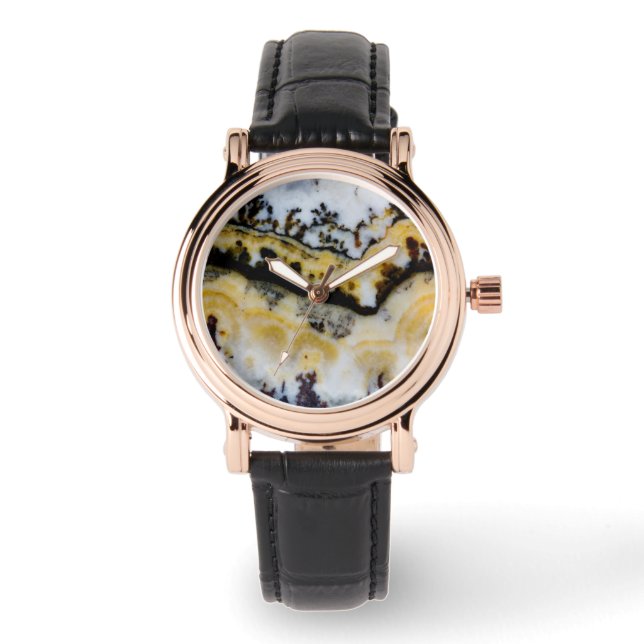 Zilveren Kant Onyx Horloge (Voorkant)