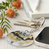 Zilveren Kant Onyx Sleutelhanger (Voorkant Rechts)
