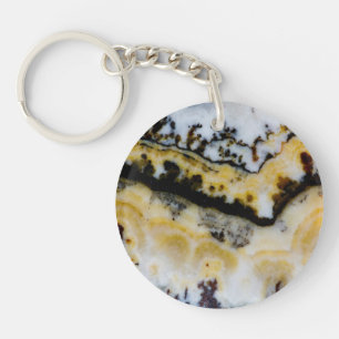 Zilveren Kant Onyx Sleutelhanger