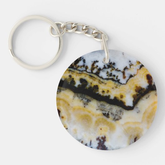 Zilveren Kant Onyx Sleutelhanger (Voorkant)