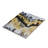 Zilveren Kant Onyx Tegeltje (Zijkant)