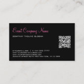 Zilveren Kant Zwart Damasks Visitekaartje (Achterkant)
