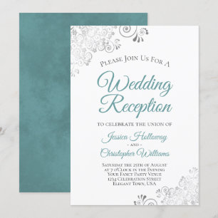 Zilveren Kantel Bruiloftsreceptie in het Wit Kaart