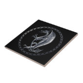 Zilveren Keltische Draak Tegeltje (Zijkant)