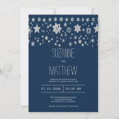 Zilveren kerst fee licht winter bruiloft kaart (Voorkant)