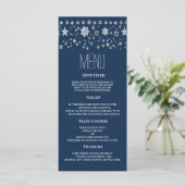 Zilveren kerst fee licht winter bruiloft Menu (Staand voorkant)