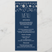 Zilveren kerst fee licht winter bruiloft Menu (Voorkant)