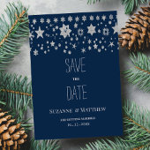 Zilveren Kerst fee licht winter Save the Date Kaart