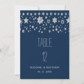 Zilveren kerst fee licht winter tafel nummers kaart (Voorkant)