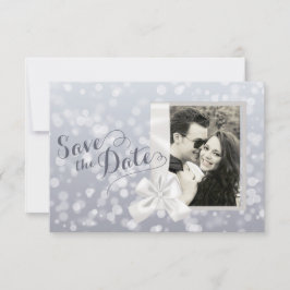 Zilveren Kerst Foto Save the Date