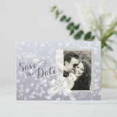 Zilveren Kerst Foto Save the Date (Staand voorkant)