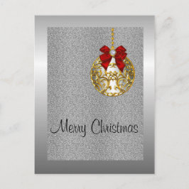 Zilveren kerst, Golden Bauble Feestdagenkaart