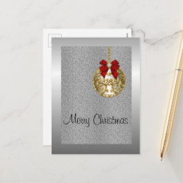 Zilveren kerst, Golden Bauble Feestdagenkaart