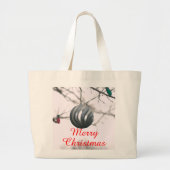 Zilveren Kerst Ornament Ball Canvas tas (Voorkant)