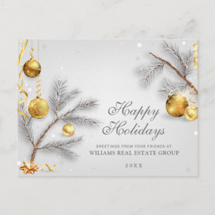 Zilveren Kerst Ornamenten Corporate Groet Briefkaart