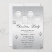 Zilveren Kerstbal Bedrijfs Kerstfeest Kaart (Voorkant)