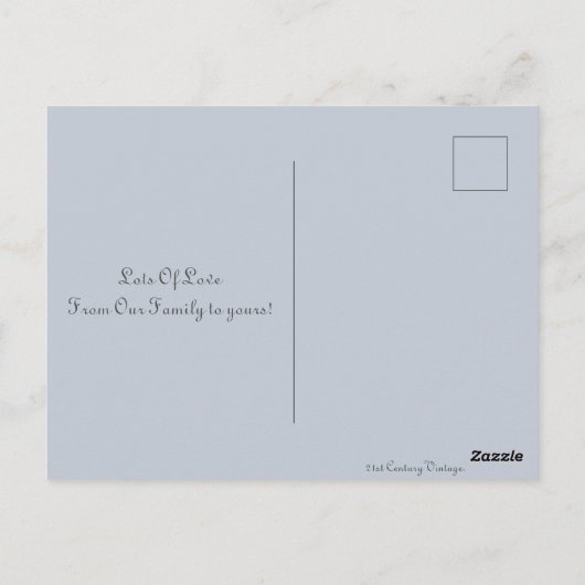  zilveren kerstbal briefkaart (Achterkant)