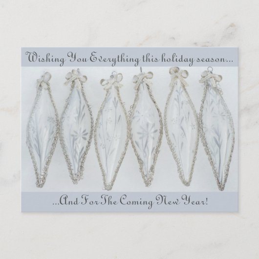  zilveren kerstbal briefkaart (Voorkant)