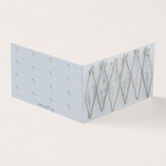  zilveren kerstbal kaart (Buitenkant)