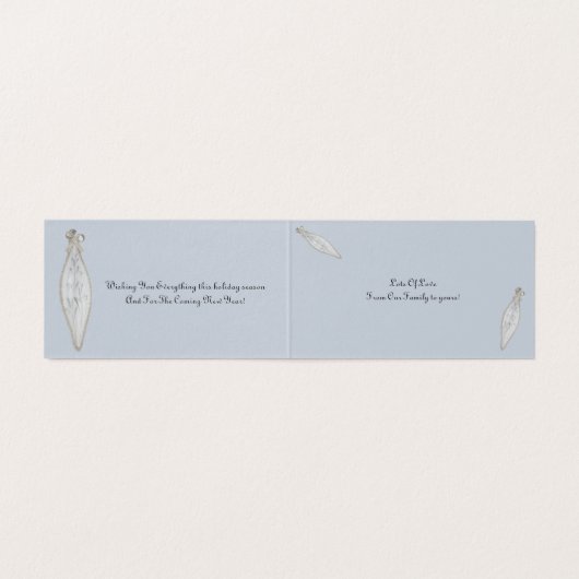  zilveren kerstbal kaart (Binnenkant ongevouwen)