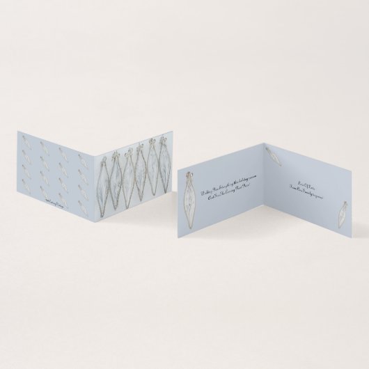  zilveren kerstbal kaart (Binnen en buitenkant)