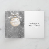 Zilveren Kerstbal met Mooie Strik Kaart (Binnen)