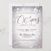 Zilveren kerstballen kerstdiner kaart (Voorkant)