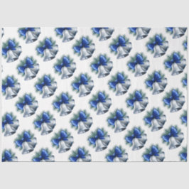 Zilveren kerstballetjes met blauwe baard tissuepapier