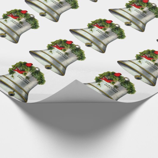 Zilveren kerstballonnen cadeaupapier (Hoek)