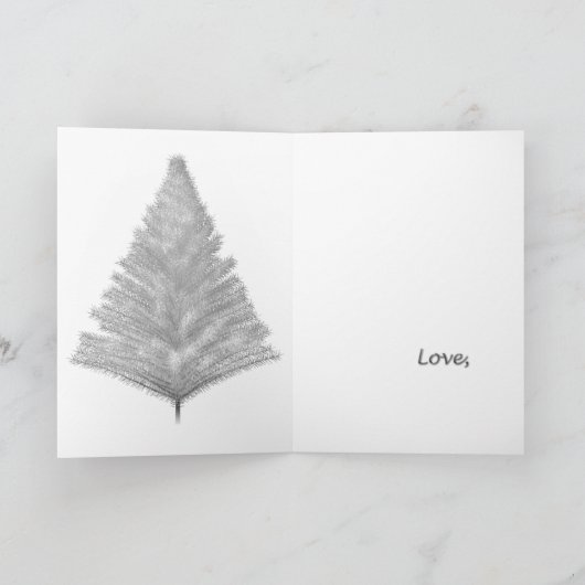 Zilveren kerstboom #2 feestdagen kaart (Binnen)