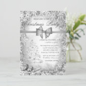 Zilveren kerstboom, boog grijs kerstfeest kaart (Staand voorkant)