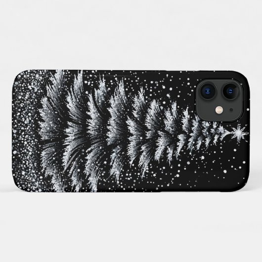 Zilveren kerstboom Case-Mate iPhone case (Achterkant (horizontaal))