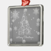 Zilveren kerstboom en Ornament Snowflakes (Links)