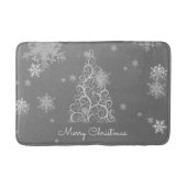 Zilveren kerstboom en Snowflakes Bath Mat (Voorkant)