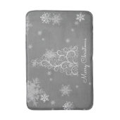 Zilveren kerstboom en Snowflakes Bath Mat (Voorkant Verticaal)