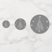 Zilveren kerstboom en Snowflakes Confetti (Achterkanten)