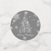 Zilveren kerstboom en Snowflakes Confetti (Kleine voorkant)